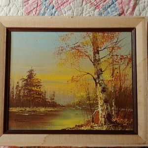 Beautiful Vintage lakeside landscape